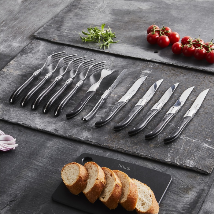 Laguiole Steakknive/Gafler i Gaveæske -12 dele