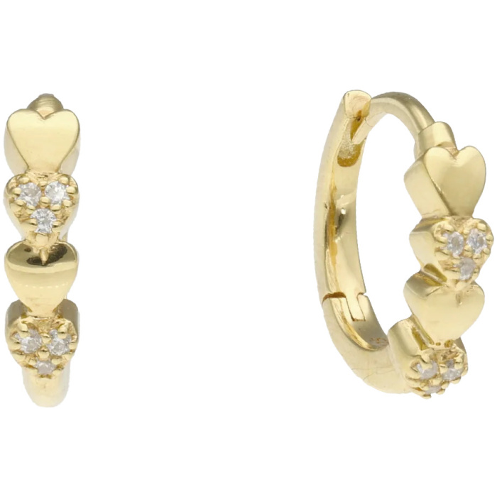 Creoler i forgyldt sterlingsølv med hjerter