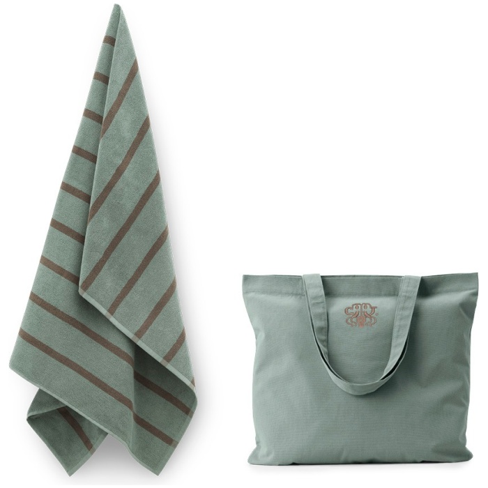 Støvet grønt Badelagen + mulepose