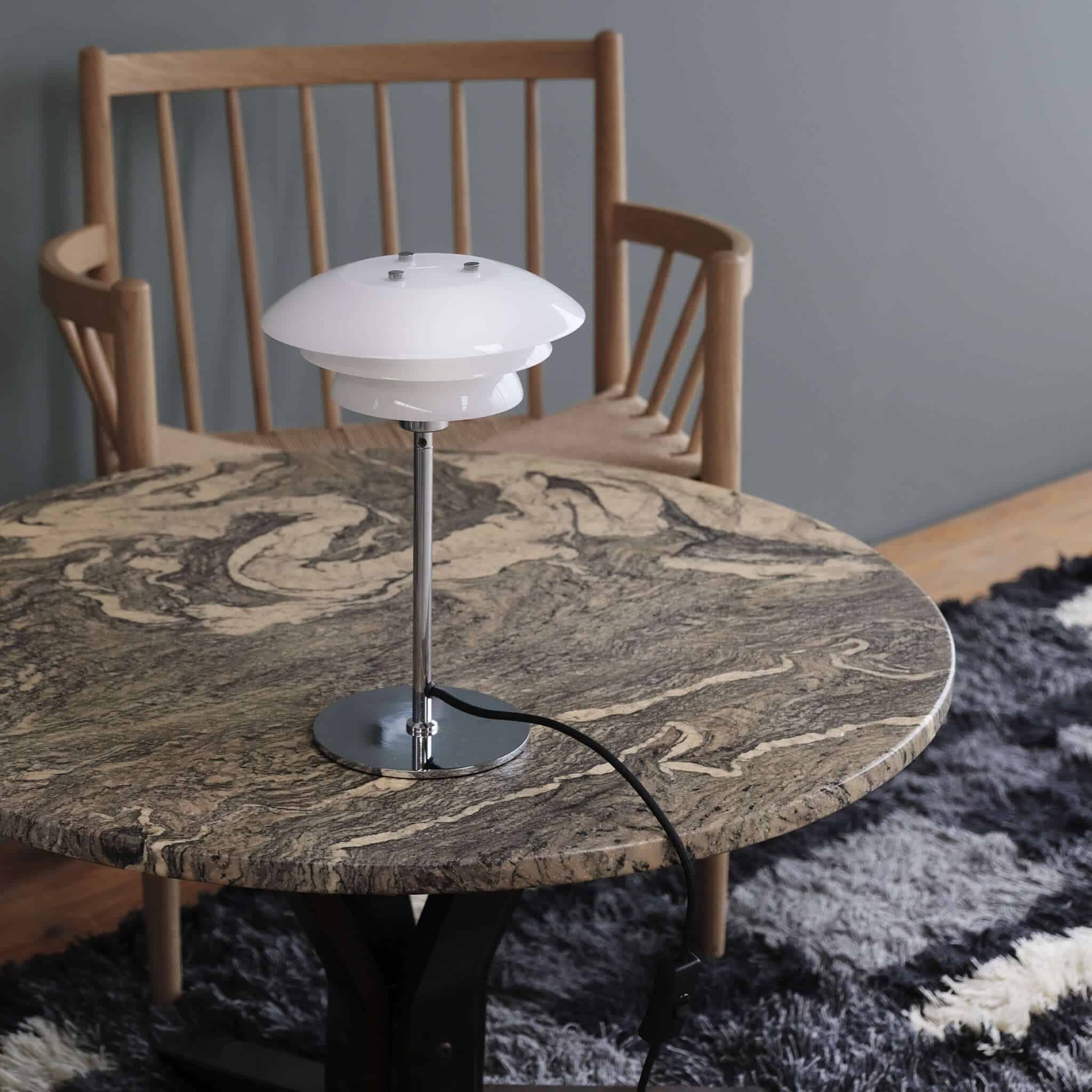 DL20 bordlampe – opal/krom - Billede 3